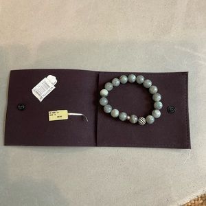 Lagos Labardoite bead/sterling silver stretch bracelet.